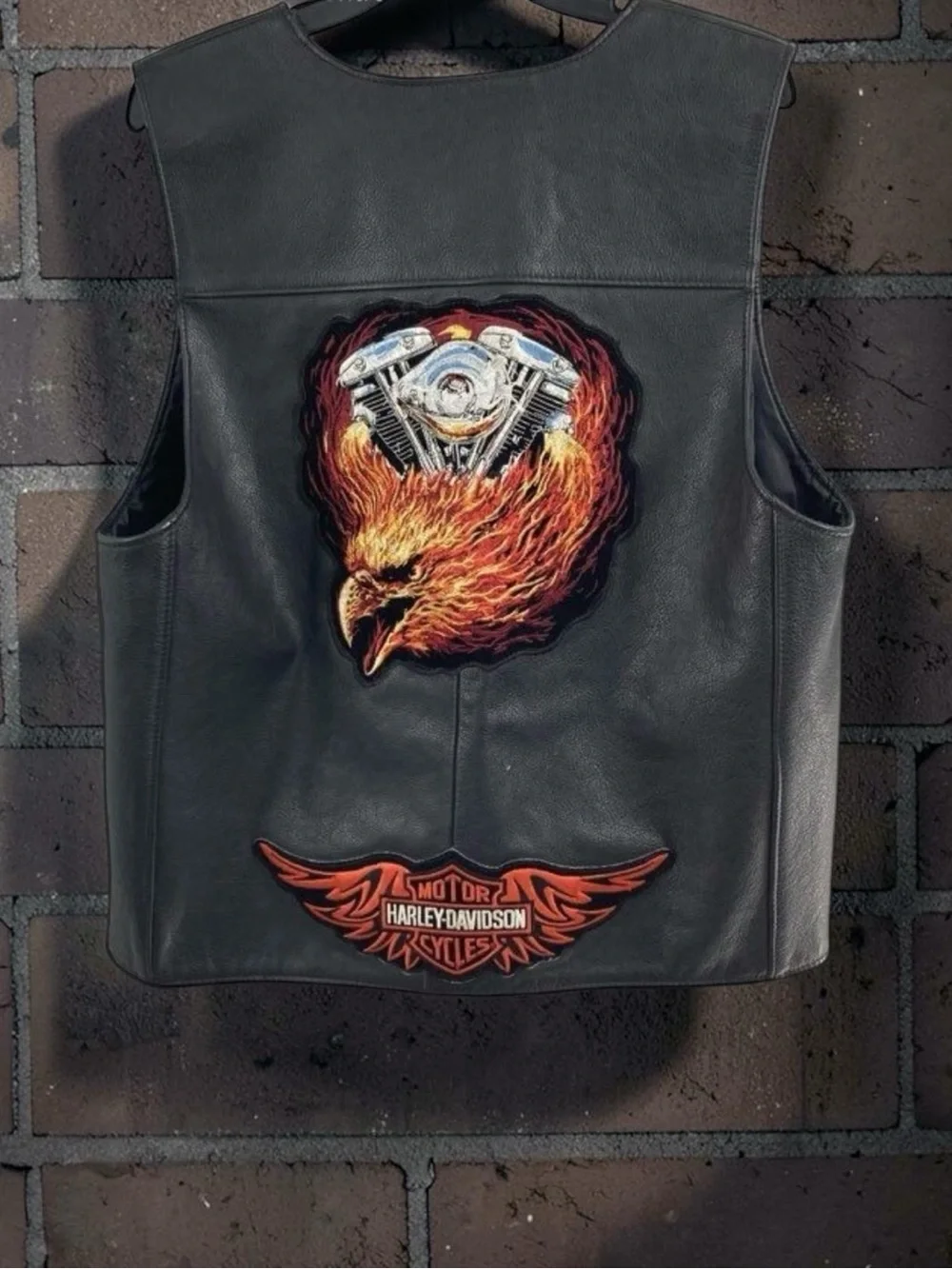 Vintage Harley-Davidson genuine leather biker vest